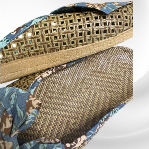 Women Woven Slippers With Floral Bow Summer Sandals Size: 39-40 - Picture 3 of 6